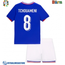 Fotballdrakt Barn Frankrike Aurelien Tchouameni #8 Hjemmedraktsett EM 2024 Kortermet (+ Korte bukser)